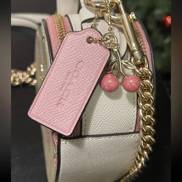 Coach Heart-Shaped Beige and Pink Crossbody Bag - Picture 6 of 8